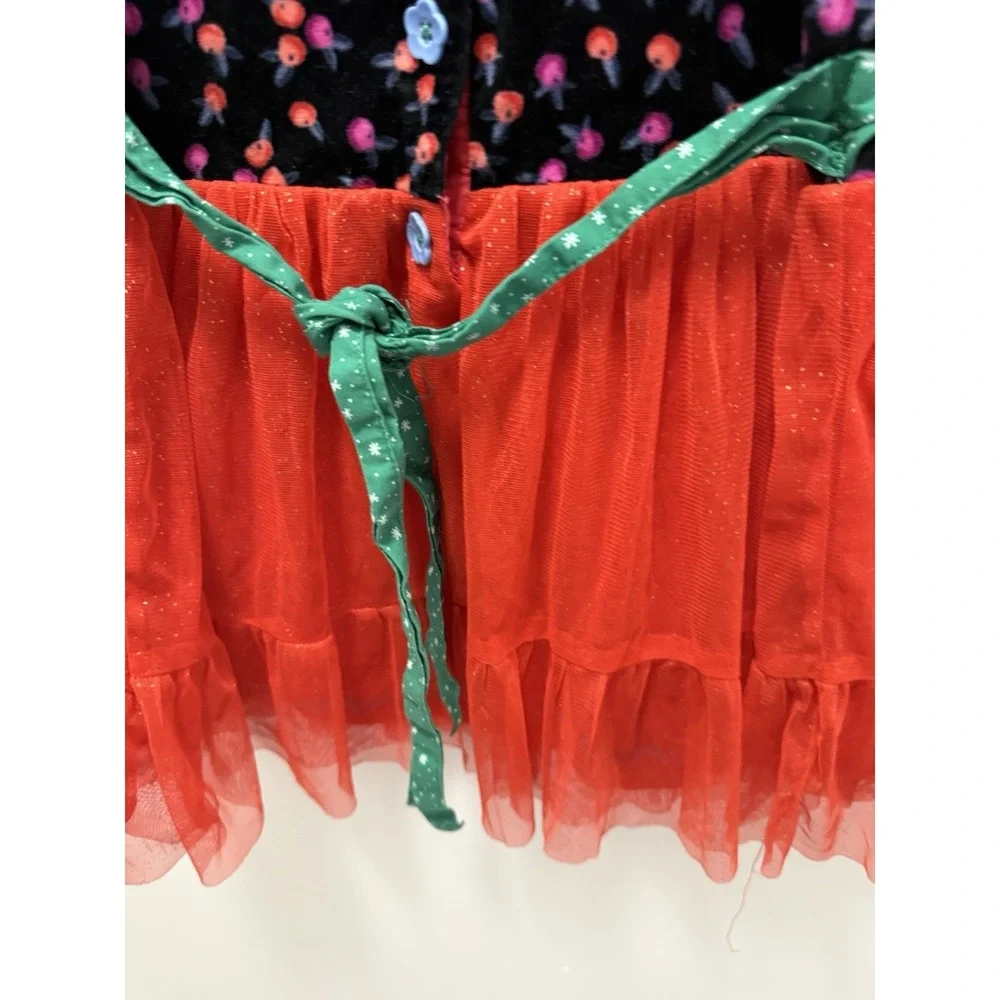 Matilda Jane Girls Caroling Away Top Red Tulle Holiday Christmas Size 4‎